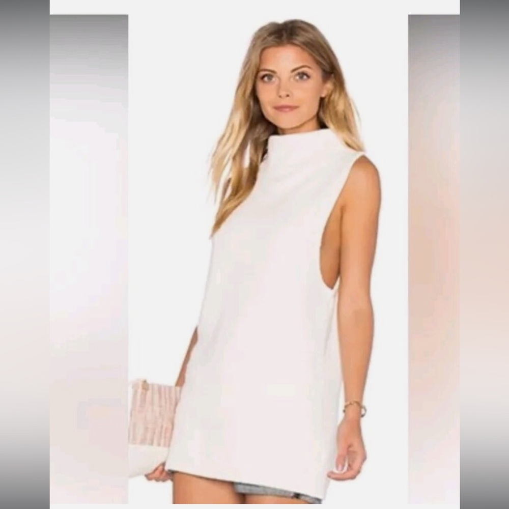 Free People Ottoman Sweater Off White Sleeveless Tunic Ivory Cream size small